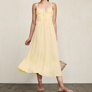 Reformation Yellow Corsica Corset Midi Dress Size 0